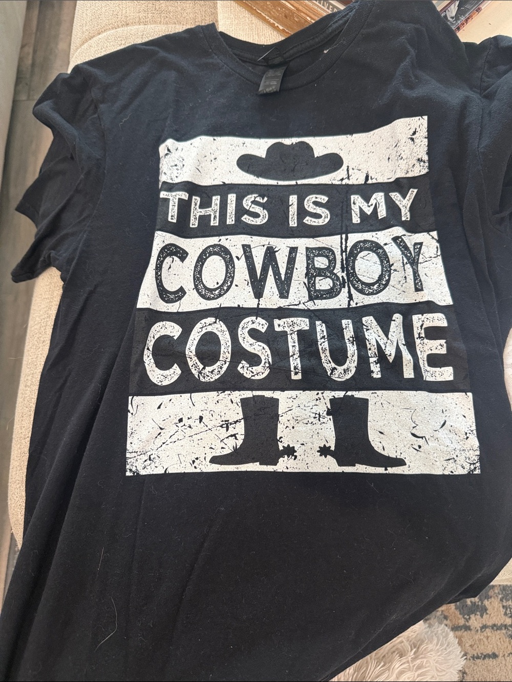 Kids Black 'This Is My Cowboy Costume' Graphic Tee